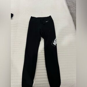 Nike Black Leggings with White “just do it” Logo